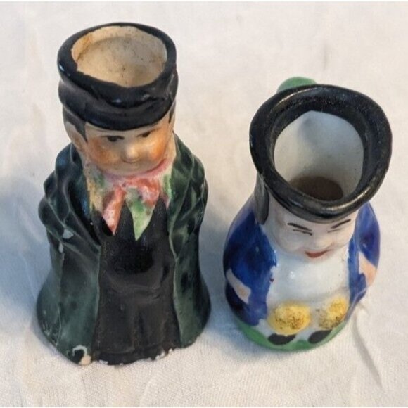 2 Toby Pitcher Japan Miniature Jug Creamer Ceramic Man Mug Style Vtg Colonial - Picture 7 of 16